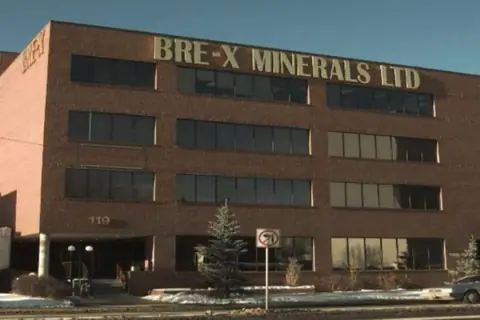 Bre-X Minerals Ltd's head office at 119 (Kensington) in Calgary, the sign still up