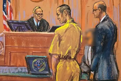 Courtroom sketch: Do Kwon pleads guilty before Judge Paul Engelmayer