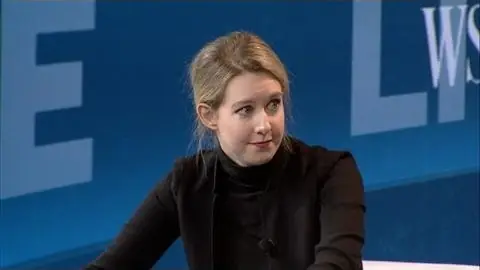 Holmes at the Wall Street Journal's WSJD Live conference insisting Theranos 'uses its own technology'