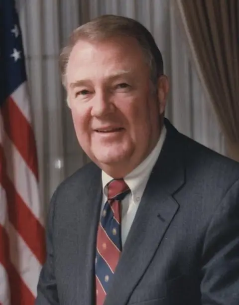 Attorney General Edwin Meese III, who announced Hutton's guilty plea on 2 May 1985