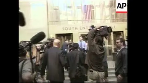 Camera crews at the Manhattan criminal court as the convicted Tyco executives are released on bail, June 2005