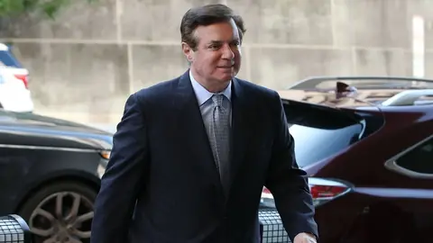 Manafort arriving at the federal courthouse in Washington on the day Judge Jackson revoked his bail, 15 June 2018