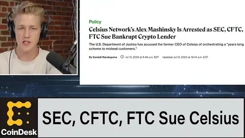 CoinDesk TV on the day of the arrest: "Former Celsius CEO Alex Mashinsky Is Arrested as SEC, CFTC, FTC Sue Bankrupt Crypto Lender"